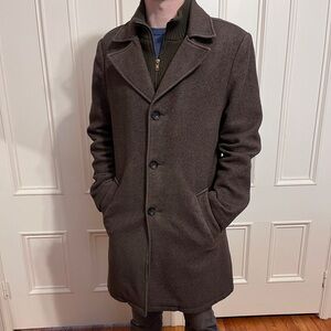 Kenneth Cole New York Brown Tweed Coat Small